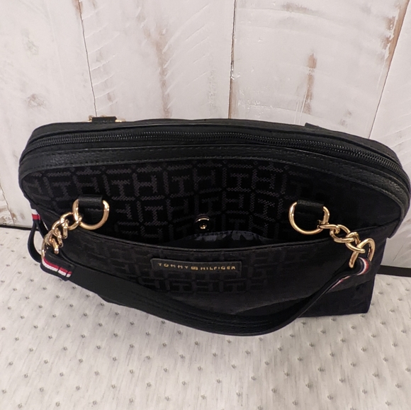 Gently Used Tommy Hilfiger Chain Shopper Satchel - Picture 2 of 4